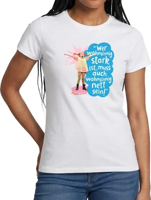 Produktbild von Spreadshirt Pippi Langstrumpf Mit Spruch Frauen T-Shirt, XXL, Weiß