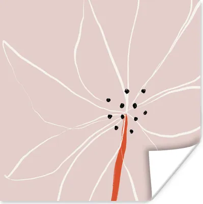 Produktbild von MuchoWow® Poster Blumen - Abstrakt - Pastell 50x50 cm - Wohnzimmerdekoration
