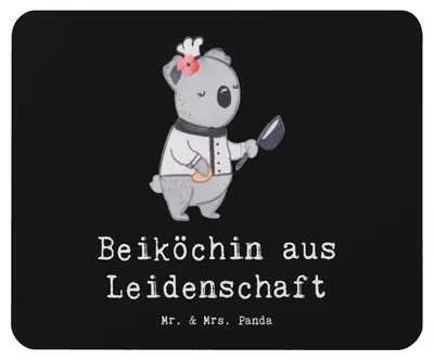 Produktbild von Mr. & Mrs. Panda Mousepad Beiköchin Leidenschaft - Schwarz - Geschenk, Mauspad, Mouse Pad, Spruch, Gastronomie, Restaurant, Beruf, Lustig, laptop, mousematte