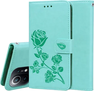 Produktbild von König Design Hülle kompatibel mit Xiaomi Mi 11 Lite Kunstleder Handyhülle - Handy Case Grün