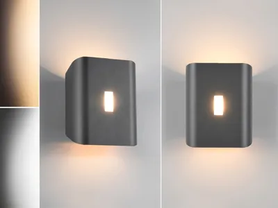 Produktbild von 2er Set LED Außenwandleuchten Fassadenbeleuchtung Außenlampen Hauswand Anthrazit