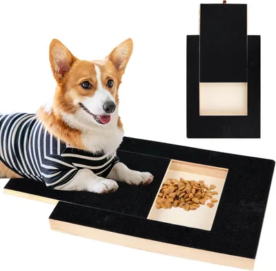 Zdjęcie produktu dla Deska do drapania dla psa z pojemnikiem na smakołyki, wymiary 35 x 25 x 3 cm, do pielęgnacji pazurów, idealna do użytku w domu i ogrodzie
