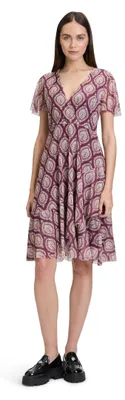 Image de Robe volante pour femme, marque Cartoon, avec volants et fronces, taille 34, couleur violet/noir