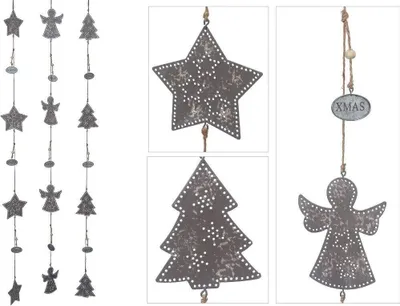 Produktbild von Girlande Silvia Metall  "XMAS" L116 cm 3 sort Stückpreis