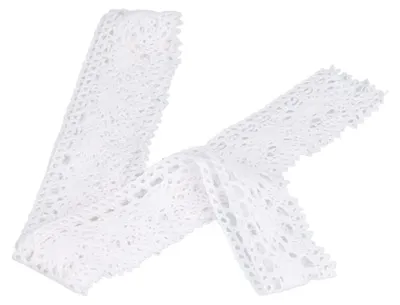 Imagen del producto de Cinta de encaje 10 m - Bordura de encaje 4 cm de ancho - Algodón - Decoración para ropa - Regalos - Suave y duradera