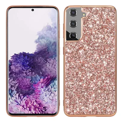 Immagine prodotto di Custodia protettiva glitterata per smartphone Samsung Galaxy S22 Plus 5G, colore: rosa oro