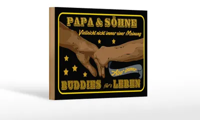 Produktbild von Holzschild Spruch 18x12cm Papa und Söhne nicht immer einer