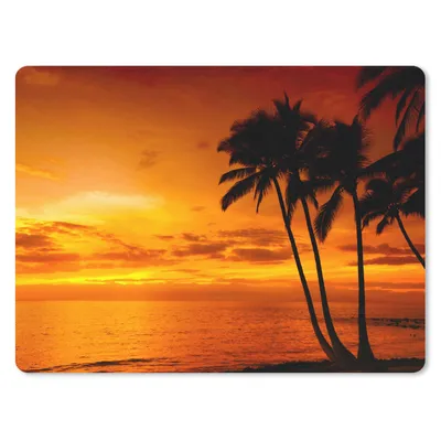 Produktbild von MuchoWow® Mauspad Mousepad Palme - Sonnenuntergang - Tropisch - Orange - Meer 23x19 cm - Mousepads - Maus Mat - Pad - Mausunterlage - Schreibtischunterlage - Mauspad