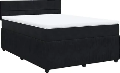 Produktbild von vidaXL Boxspringbett mit Matratze Schwarz 140x190 cm Samt