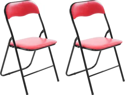 Produktbild von 2er Set Klappstuhl HLO-CP52 rot/schwarz