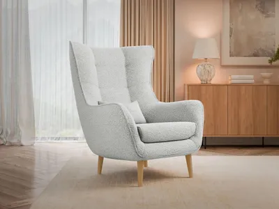 Obrázek produktu pro Designové křeslo ušák LEVI - popelavé