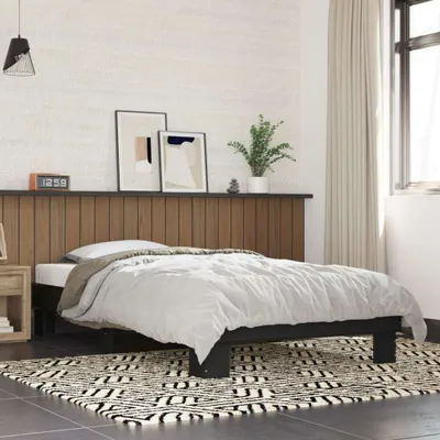 Produktbild von "2026 Promotion" Bettgestell moderne - Schwarz - 90x200 cm - Holzwerkstoff und Metall - Polsterbett CC30285