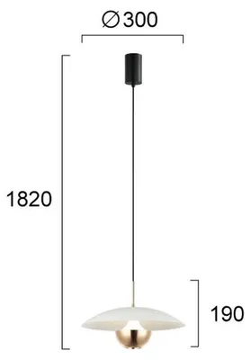Productafbeelding van Hanglamp VALIA, 9W, 3000K, goudkleurig