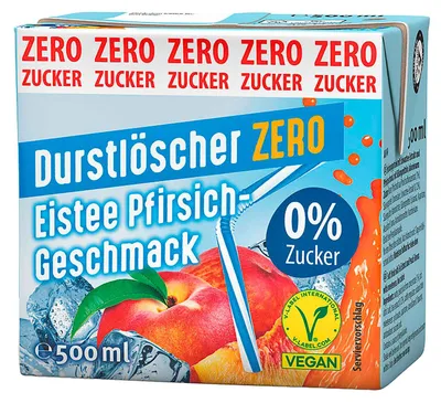 Immagine prodotto di Tè freddo dissetante alla pesca gusto zero intenso 500ml