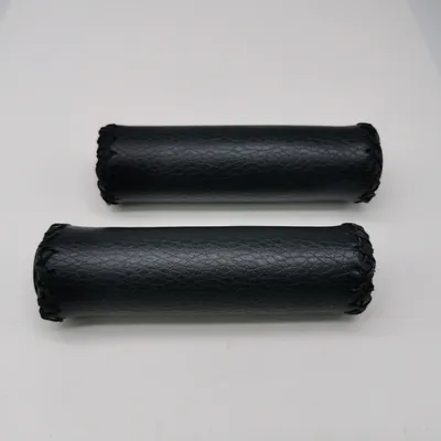 Produktbild von Jet Fahrradgriffe VINTAGE Schwarz Lenkergriffe Schaumstoff Kunstleder Leder-Optik vernäht mit Endstopfen