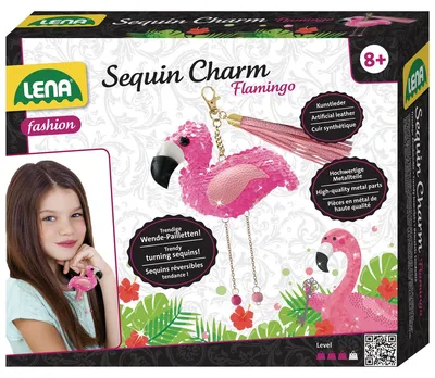 Produktbild von Lena Sequin Charm Flamingo, Bastelset für Kinder, 8 Jahr(e), Mehrfarbig