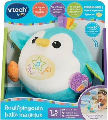 Immagine prodotto di VTECH BABY Rouli'Pingouin Palla Magica, Giocattolo Educativo, Multicolore, 1-5 Anni, Peluche Interattivo