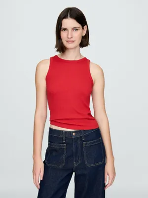 Produktbild von GAP Damen Neckholder Tanktop aus Baumwoll-Modal-Mix Rot Größe L