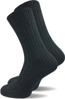 Produktbild von Gawilo  Socken aus 100% Baumwolle mit Rippe | Dick & Grob gestrickt | Damen & Herren (6 Paar), Schwarz / 35 - 38