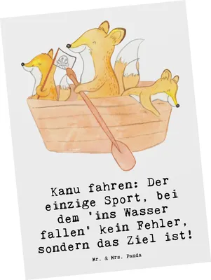 Produktbild von Mr. & Mrs. Panda Grußkarte Kanu Abenteuer - Weiß - Geschenk, Wasser, Familienausflug, Teamsport, Sportler, Ansichtskarten, einzelkarte, Ansichtskarte, Sport, Entspannung