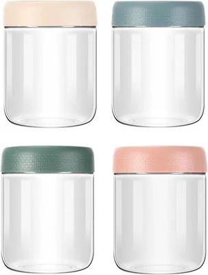 Obrázek produktu pro Čtyři skleněné nádoby pro noční směny, vnitřní nádoby o objemu 500 ml s víčkem, sady na přípravu domácího jogurtu, pudinku a dětské výživy, s vložkami.