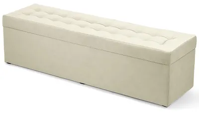 Obrázok produktu pre MG Design, taburetka, béžová, 45x160 cm - s úložným priestorom 190 litrov, nosnosť do 300 kg, matný povrch, ľahko udržiavateľná, vhodná do obývačky a predsiene