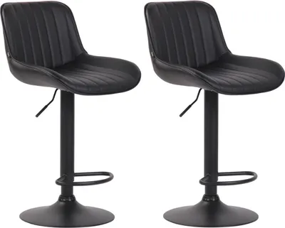 Produktbild von 2er Set Barhocker Lentini Kunstleder schwarz schwarz