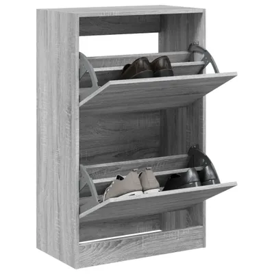 Obrázek produktu pro Botník Grey Sonoma 60x34x96,5 cm Materiál na bázi dřeva