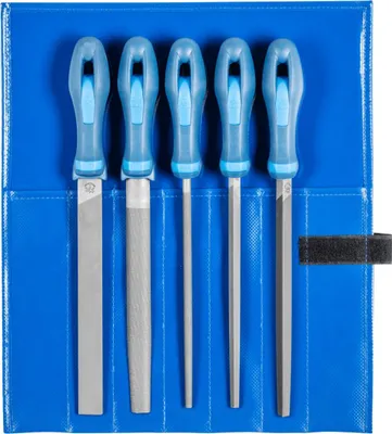 Produktbild von Pferd Feilensatz 5tlg. Länge 200mm Hieb 2 Ergo-Heft i.Rolltasche - 11800532