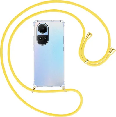 Produktbild von Handykette Backcover-Schutzhülle mit Band (Metall goldfarben) für Oppo Reno10 5G, Reno10 Pro 5G (6.7'') - gelb