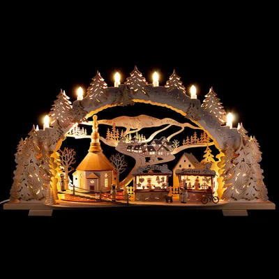 Produktbild von Schwibbogen Kirmes in Seiffen (72x43cm) von Tietze Erzgebirgsdesign