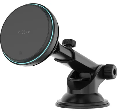 Produktbild von Magnetische Autohalterung mit Qi2.2-Ladefunktion zum Windschutzscheibe / Armaturenbrett, Fixed MagCool2 XL mit MagSafe, USB-C Kabel, Schwarz