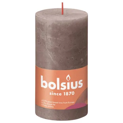 Produktbild von Bolsius Rustikale Stumpenkerzen Shine 4 Stk. 130x68 mm Taupe