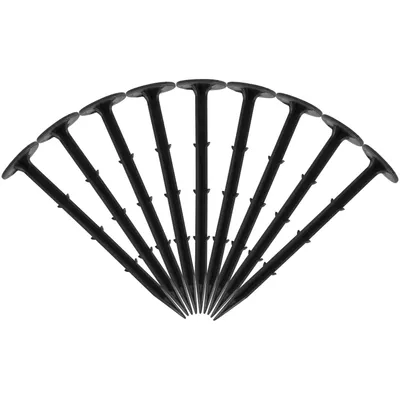 Produktbild von 200er Set Erdnägel Kunststoff, Erdanker zur Fixierung von Bodengewebe, Befestigungsanker für Sand, Erde & Wiese, schwarz