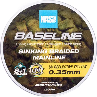 Produktbild von Nash Baseline Sinking Braid UV Gelb 25lb/0.24mm 600m