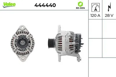 Produktbild von VALEO 444440 Lichtmaschine Generator LiMa 120A 28V für VOLVO FH 16 III FH 16 II FH 16