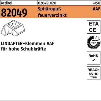 Zdjęcie produktu dla Zaciski LINDAPTER 82049 AAF M 12 żeliwo sferoidalne, tZn 820490200120000 (1 szt.)