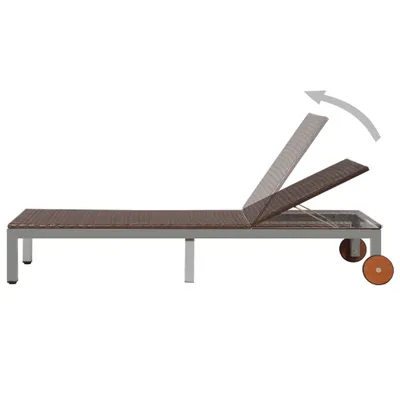 Immagine prodotto di vidaXL Lettino con rotelle in polirattan marrone