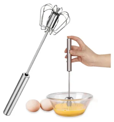 Produktbild von 12 Zoll Halbautomatischer Schneebesen, Schneebesen Aus Edelstahl Automatik, Schneebesen Rührbesen Für Mischen, Küchen Schneebesen Milchaufschäumer Manuell Quirl