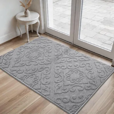 Immagine prodotto di Tappetino asciugatura - 90 x 150 cm - Poliestere - Antiscivolo - Lavabile in lavatrice - Grigio