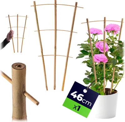 Produktbild von KADAX Rankgitter aus Bambus, 46 x 27 cm, 1 Stück, Rankhilfe für Pflanzen, Pflanzengitter, Kletterhilfe & Pflanzstütze für Zimmerpflanzen & Kletterpflanzen