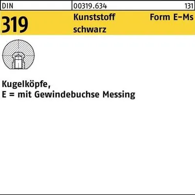 Produktbild von Reyher  Kugelknöpfe DIN 319 Kunstst. E 20 M 5 (25 Stück)
