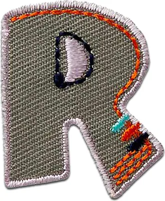 Produktbild von Buchstabe R 2.8 x 3.4 cm: Alphabet Buchstabe Einzeln Auswählbar - Aufnäher, Bügelbild, Aufbügler, Applikationen, Patches, Flicken, Zum Aufbügeln