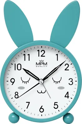 Produktbild von MPM-Quality Wecker Usman rund 110 mm Metall Blau leises Sweep-Uhrwerk