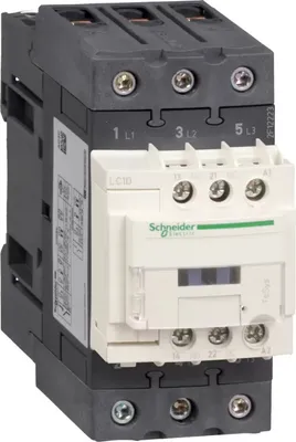 Produktbild von Schneider Electric Leistungsschütz LC1D 3p, +1S+1Ö, 18.5 kW, 40 A, 400 V AC3, Spule 42 V AC LC1D40AD7
