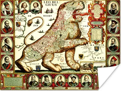 Produktbild von MuchoWow® Poster Historische Karte der alten Niederlande 160x120 cm - Foto Plakat