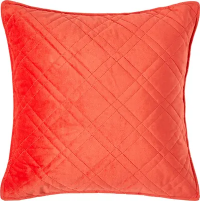 Produktbild von HOMESCAPES Luxus-Kissenbezug mit gestepptem Diamantmuster in Orange, 45 x 45 cm