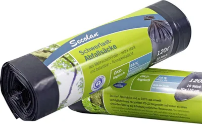 Obrázok produktu pre 1x10 Secolan vrecia na odpad 120 l sivé/čierne
