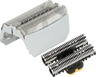 Produktbild von vhbw 1x Klingenblock, 1x Doppelscherfolie mit Rahmen kompatibel mit Braun 5753, 5756, 5652, 5752, 570, 5757, 570CC, 5751 Rasierer - Kombipack Silber