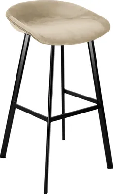 Produktbild von Kick Collection Barhocker Finn - 70cm - Champagner - Samt Stoff - Erhältlich in vielen Farben